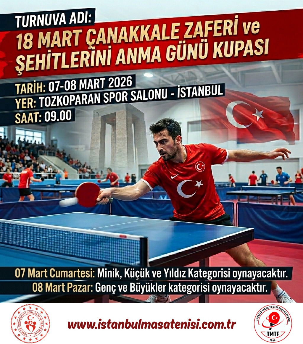 18 mart çanakkale zaferi ve şehitlerini anma günü masa tenisi turnuvası
