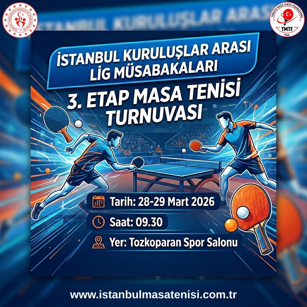 istanbul kuruluşlar arası masa tenisi turnuvası 3.etap müsabakaları