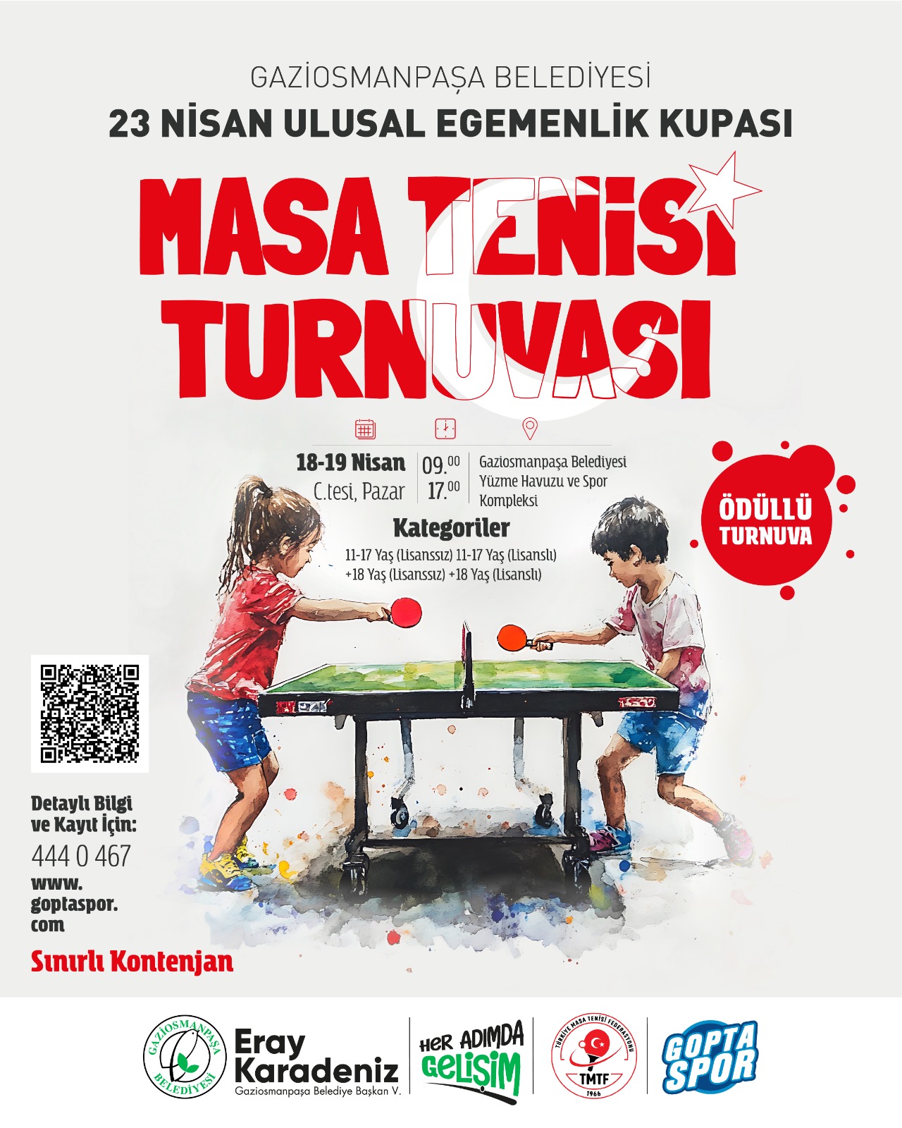 gaziosmanpaşa belediyesi 23 nisan masa tenisi turnuvası