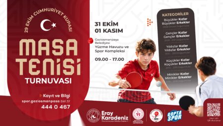 Gaziosmanpaşa Belediyesi – 29 Ekim Cumhuriyet Bayramı Ferdi Masa Tenisi Turnuvası