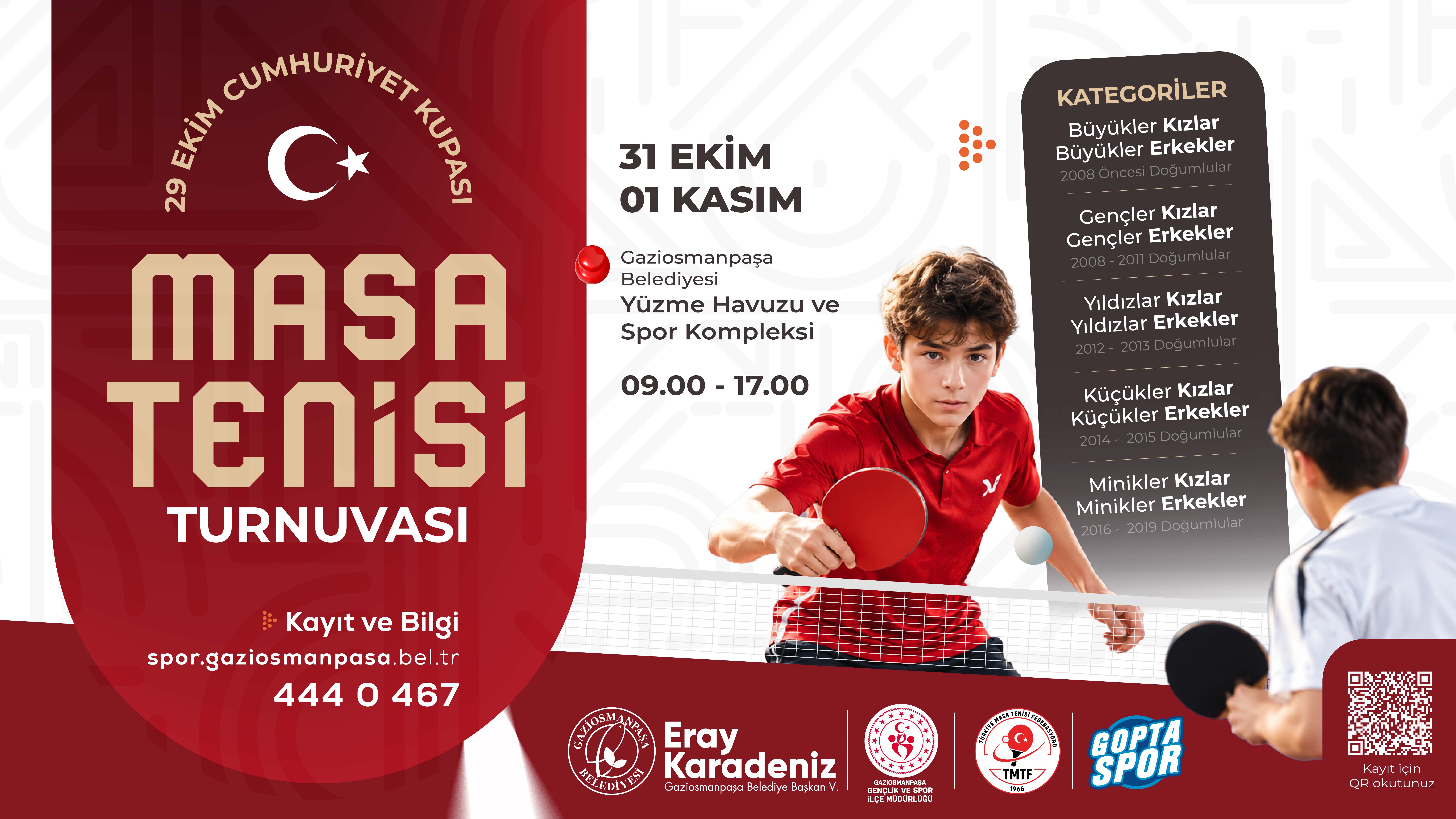 gazisomanpaşa belediyesi 29 ekim cumhuriyet bayramı ferdi masa tenisi turnuvası